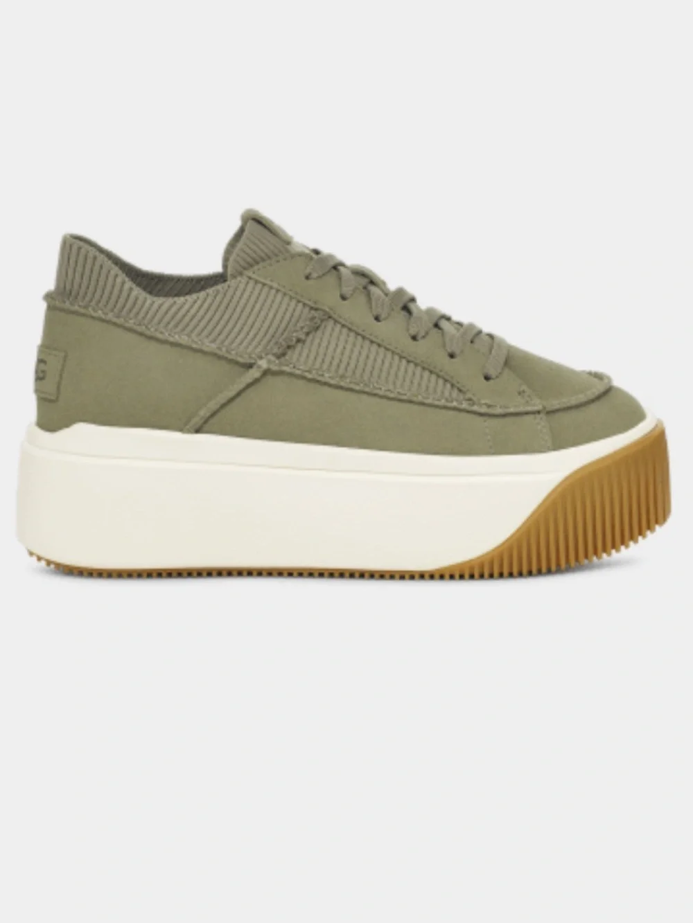 UGG EX-DUZZIT Olive Lace-Up Platform Sneaker with Gum Outsole